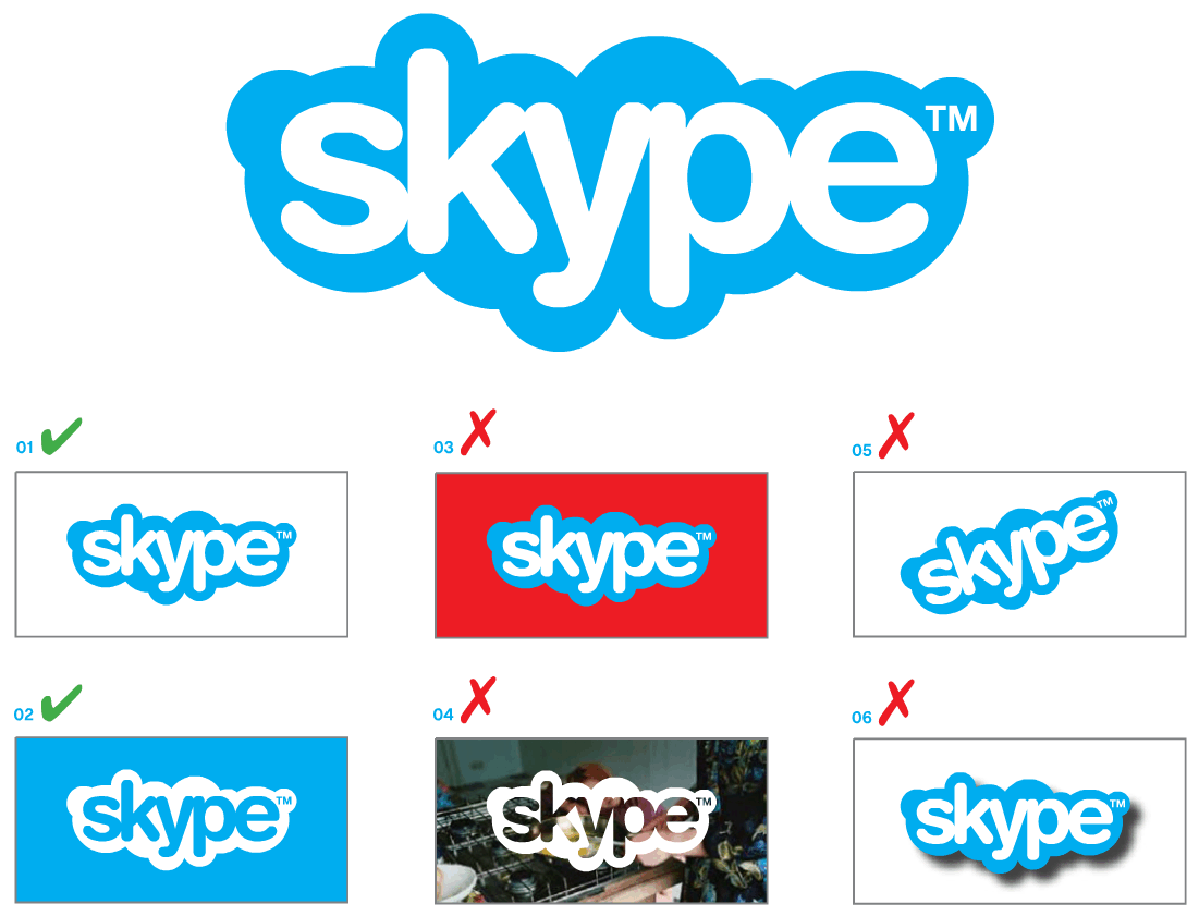manual de identidade da marca skype