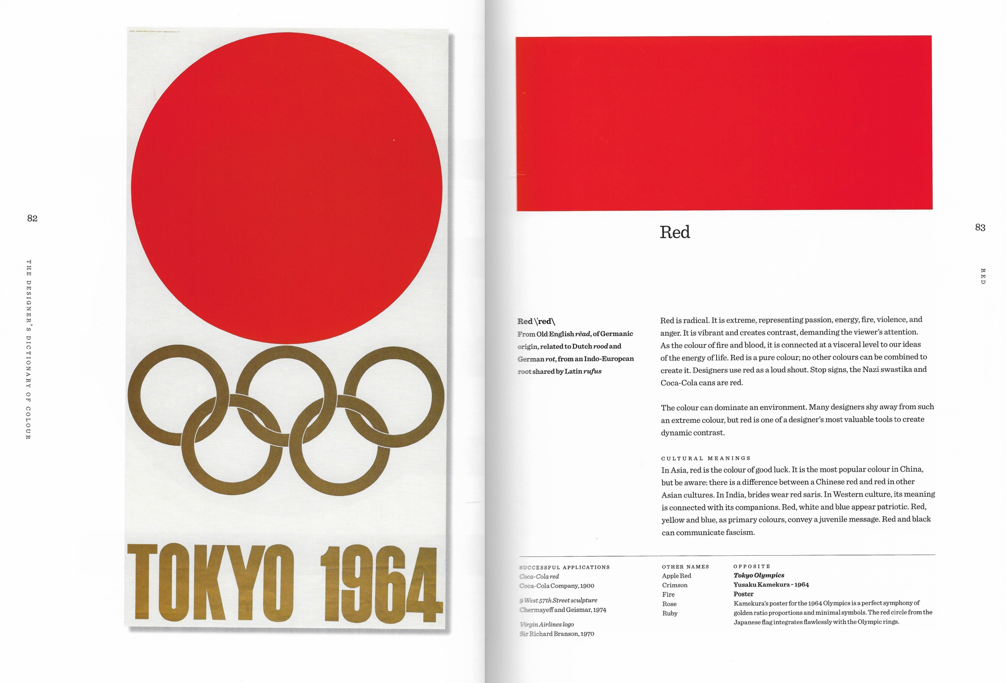 cor vermelha aplicacao design grafico livro dicionario