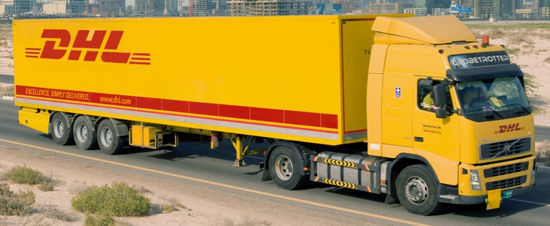 logotipo caminhão DHL transportes