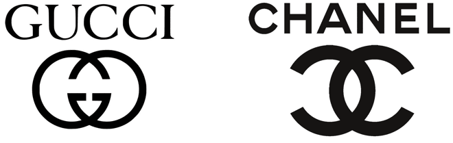 logotipo gucci chanel semelhança