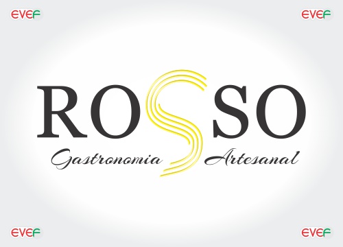logotipo rosso gastronomia