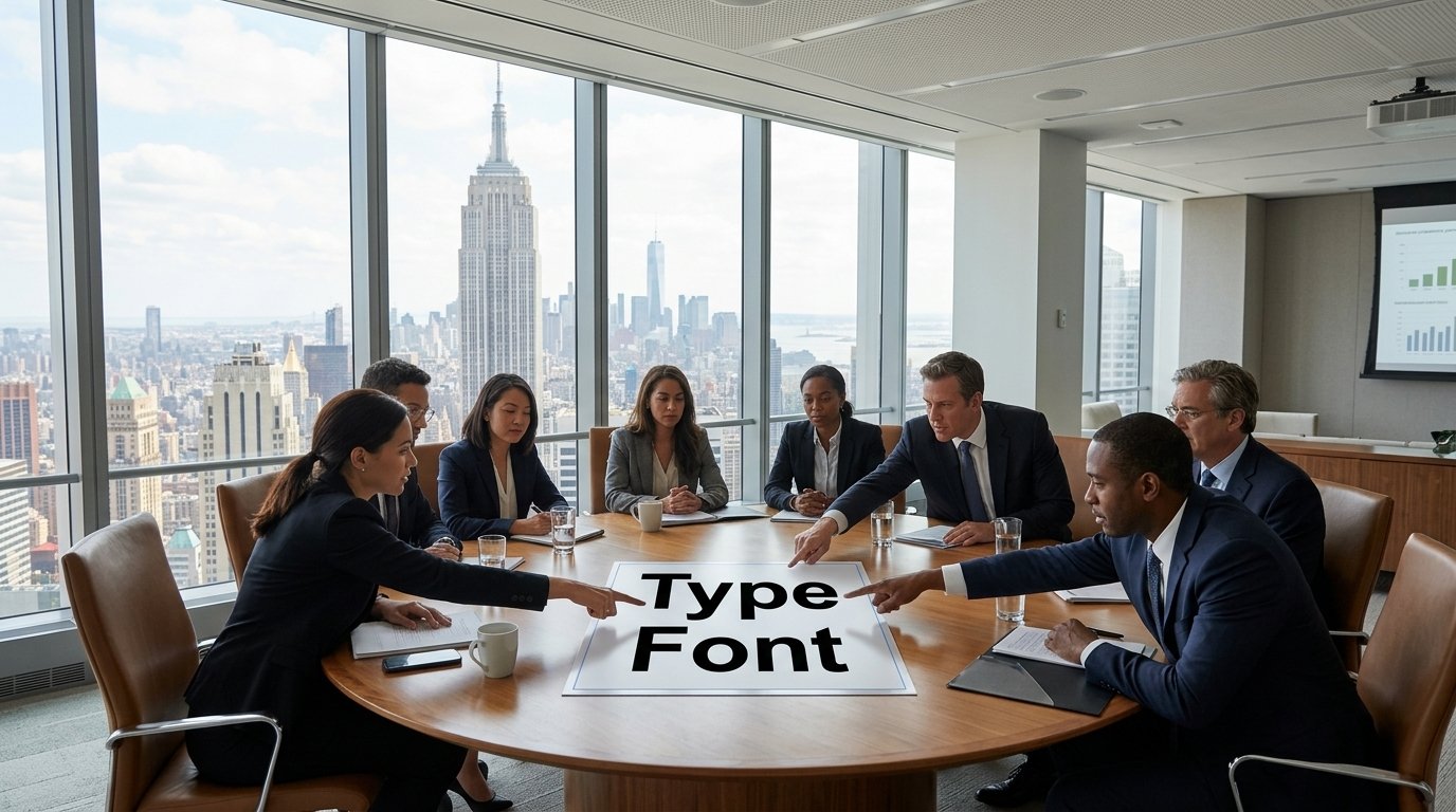 tipografia reuniao empresa escolha grafia tipo fonte letra