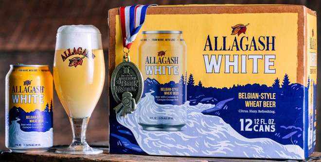 lata rotulo embalagem garraga marca cerveja Allagash Brewing White beer