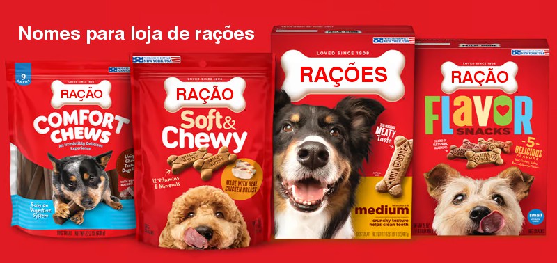 marcas nome fantasia loja de ração casa de rações alimentação animal empresa embalagem naming