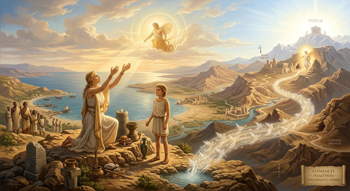 simbologia mitologia grega jornada geográfica de Faetonte ao ponto do nascente do sol