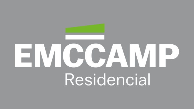 vetor novo logo construtora EMCCAMP RESIDENCIAL engenharia construção civil vetorizar