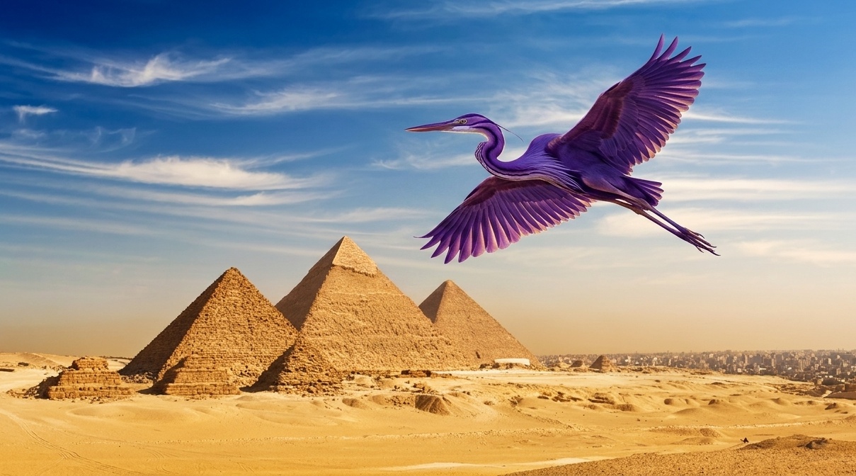 ave fenix do egito simbologia historica cultural garca roxa purpura