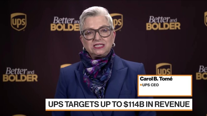 ceo da ups Carol B. Tome em entrevista sobre as receitas da empresa