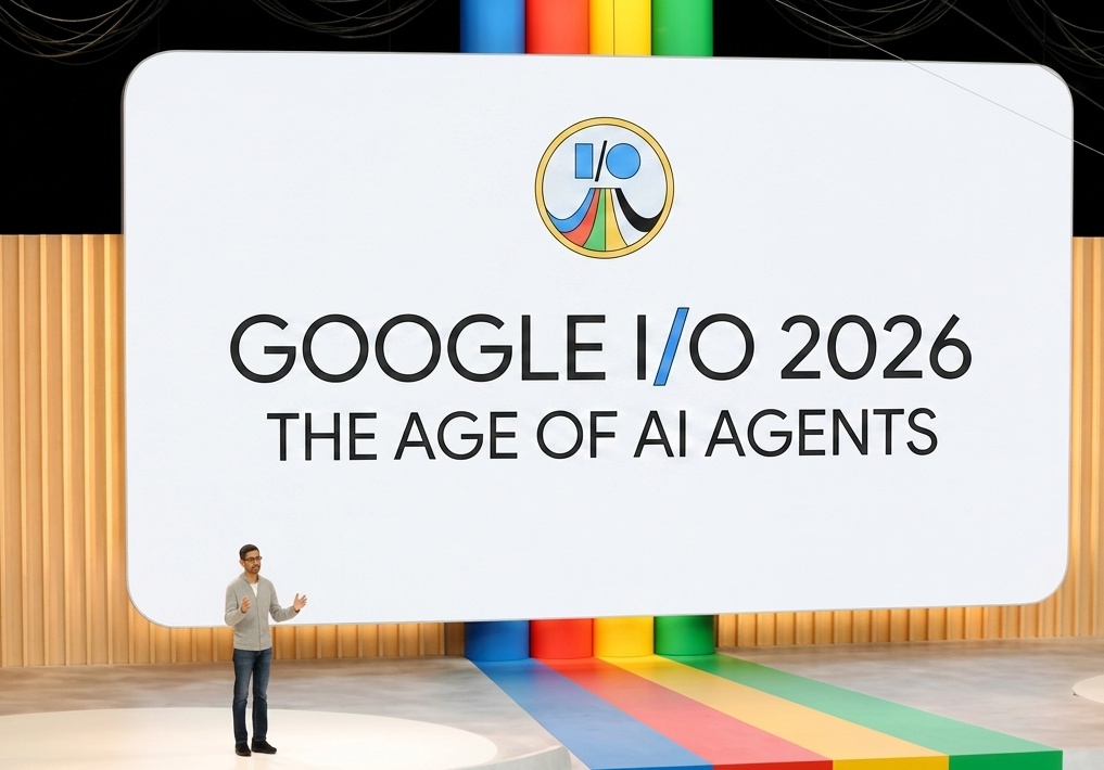 google io evento apresenta e exibe inovacoes de agentes de ia do gemini e do google em 2026