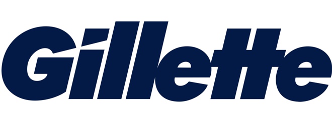 logomarca gillette fonte texto futura italic bold