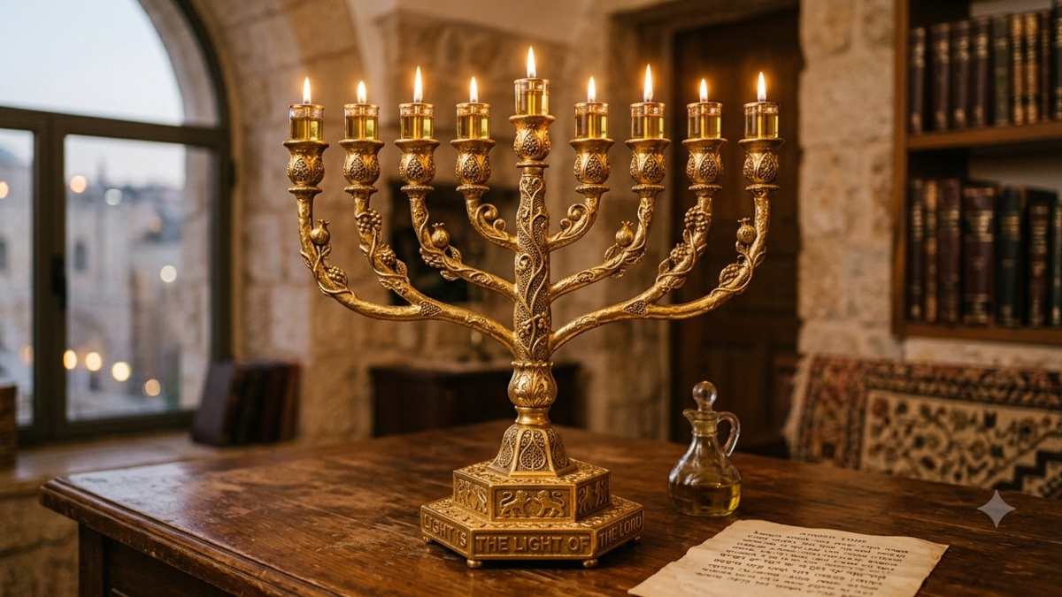 simbologia do candelabro menora judaica