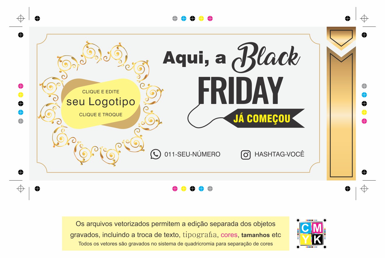 cupom black friday editavel download em vetor com marca de corte desconto voucher