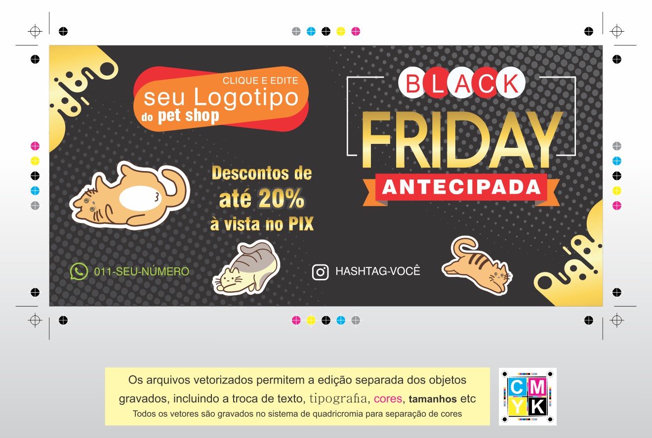 cupom black friday editavel download em vetor com marca de corte promo pet shop