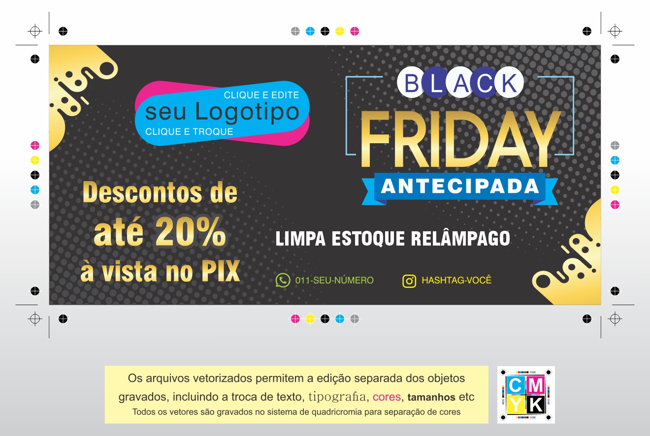 cupom black friday editavel download em vetor com marca de corte promocional