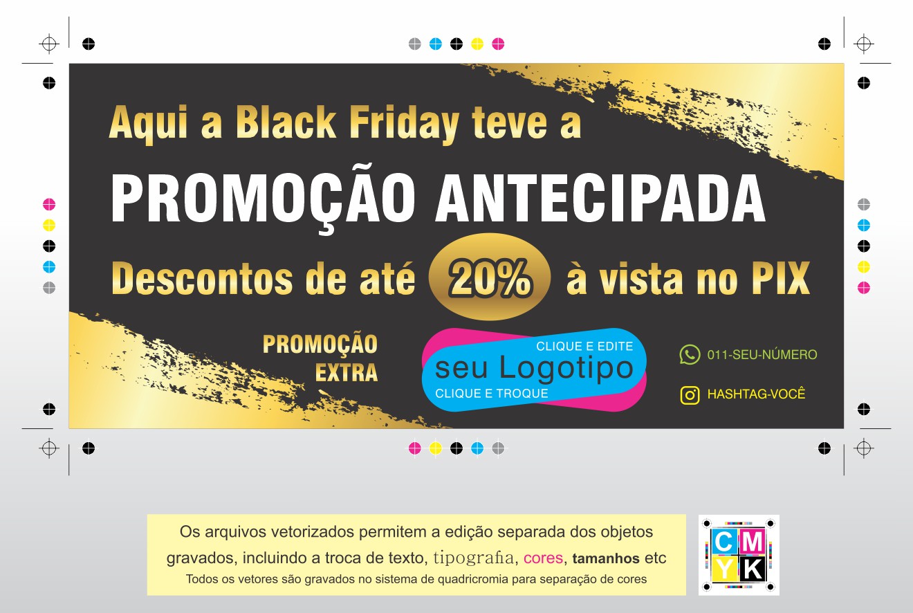 cupom black friday editavel download em vetor com marca de corte